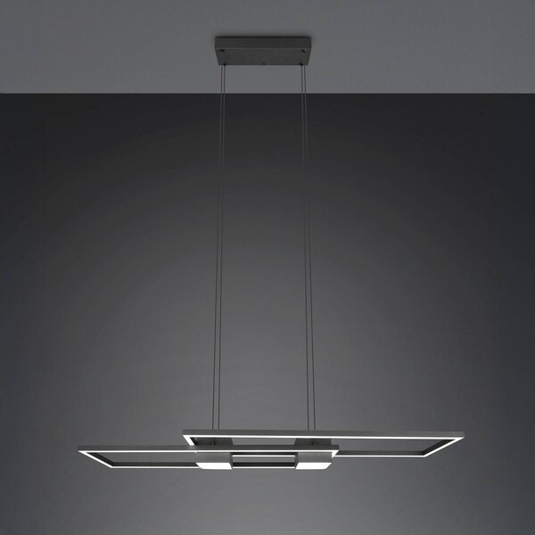 Trio Lighting Závěsné svítidlo Albany LED, černé, 100 x 28 cm, hliník stmívatelné, stmívatelný, Černá, Obývací pokoj / jídelna, Hliník, Moderní