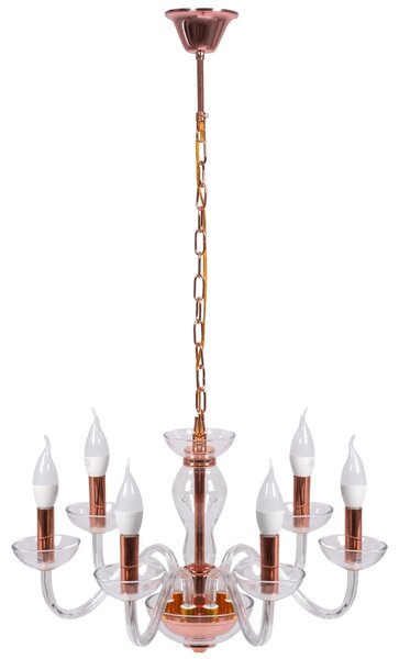Toolight - Závěsná stropní lampa Rustik - růžově zlatá - APP1081-6CP