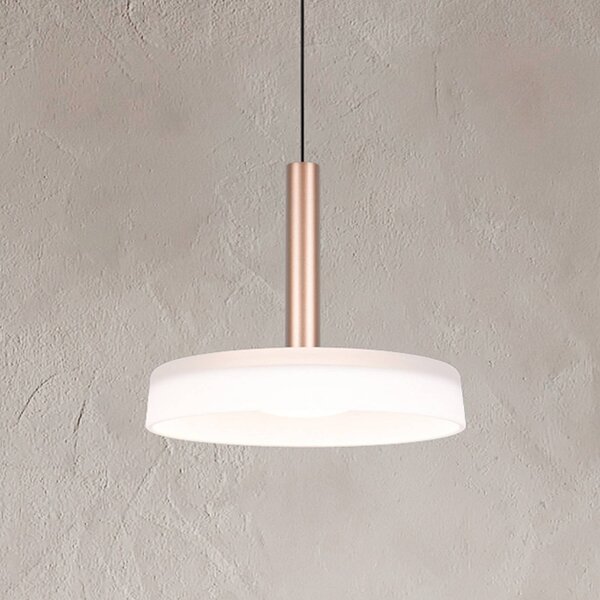 Trio Lighting Závěsné svítidlo Celeste LED, bílá/hnědá, Ø 22 cm, sklo, stmívatelné, stmívatelný, Bílá / opál, Obývací pokoj / jídelna, Sklo, Moderní
