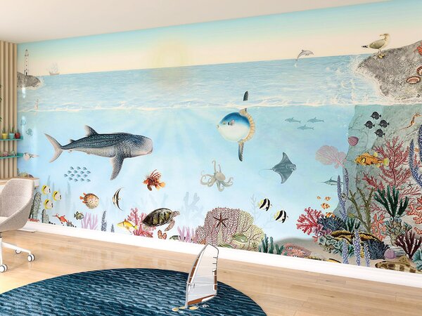 FUGU Tajemný mořský svět korálový útes - nádherná tapeta pro děti Materiál: Digitální eko vlies - klasická tapeta nesamolepicí