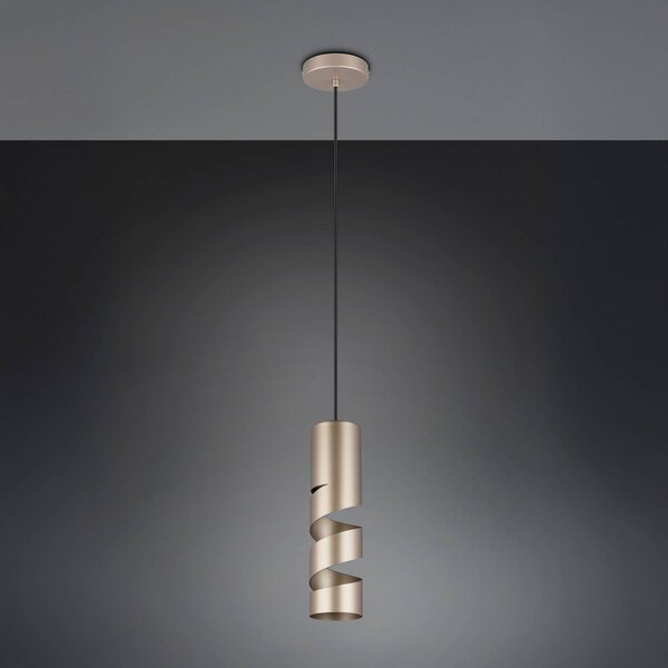 Trio Lighting Závěsné světlo Stream, hnědá barva, Ø 8 cm, kov, GU10, stmívatelný, Hnědá / rez, Obývací pokoj / jídelna, kov, Moderní