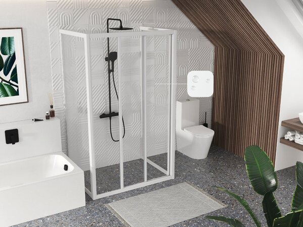 Ravak Supernova sprchová zástěna 90 cm bílá lesk/polystyrenový materiál 940701R211