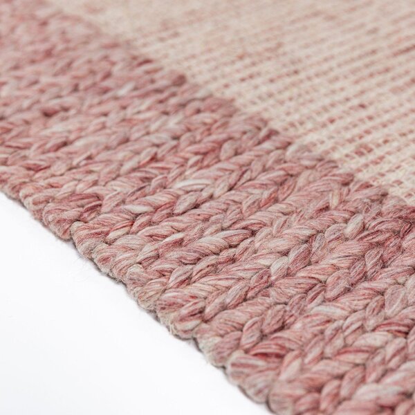 Světle růžový ručně tkaný koberec s příměsí vlny 120x170 cm Rue – Flair Rugs