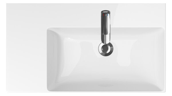 Cersanit Inverto umyvadlo 80x45 cm obdélníkový na pult bílá lesk K671-016