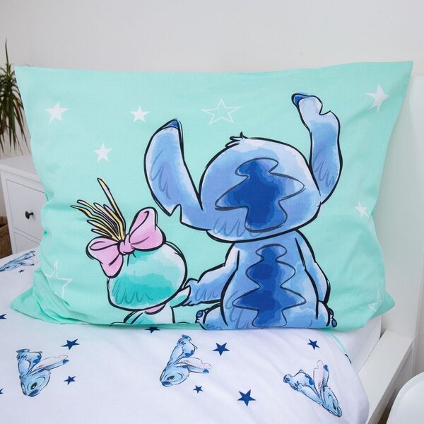 Bavlněné dětské povlečení na jednolůžko v mentolové barvě 140x200 cm Lilo & Stitch "Buddies" – Jerry Fabrics