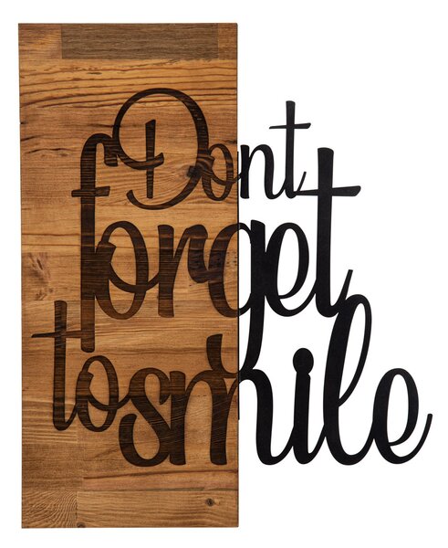 ASIR Nástěnná dekorace DONT FORGET TO SMILE dřevěná