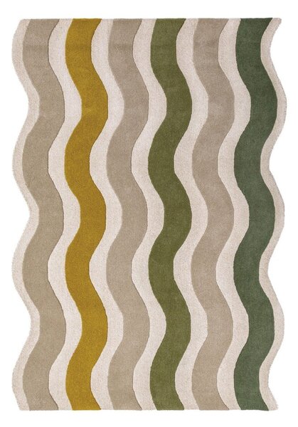 Zelený/v přírodní barvě ručně tkaný vlněný koberec 140x200 cm Cascade Wool – Flair Rugs