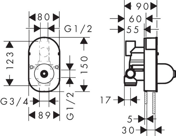 Hansgrohe podomítkový prvek baterie 31741180