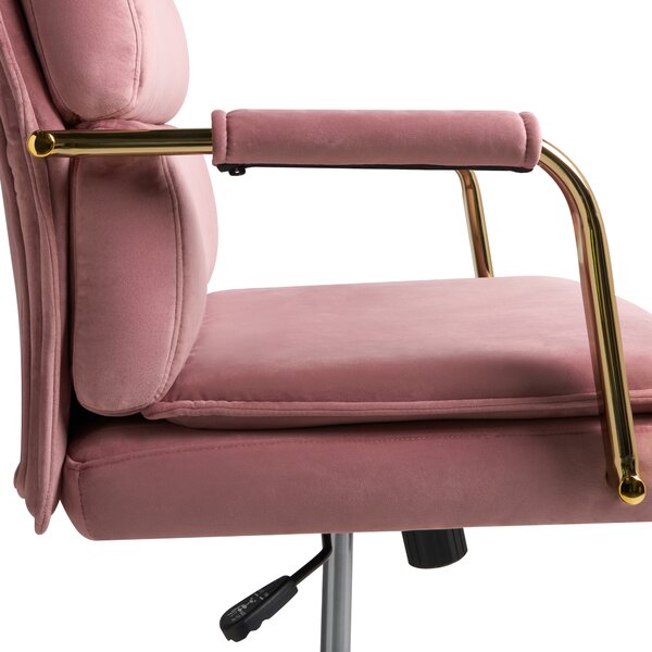 Kancelářská židle VAMURE Umělý samet Růžová