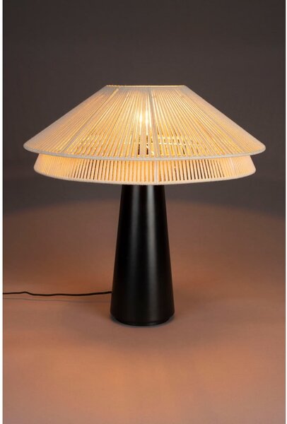 Černobílá stolní lampa s textilním stínidlem (výška 62 cm) Elon – Dutchbone