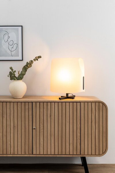 LUANG M stolní lampa, černá/béžová - FARO