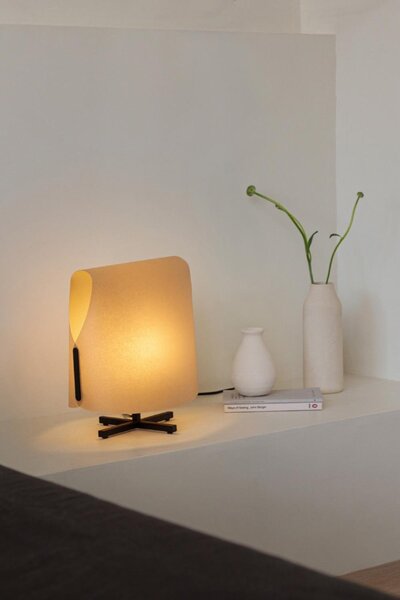 LUANG S stolní lampa, černá/hnědá - FARO