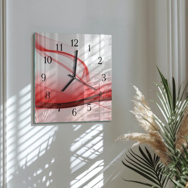 Skleněné hodiny na stěnu Abstraktní čáry zskc-30x30-00172326
