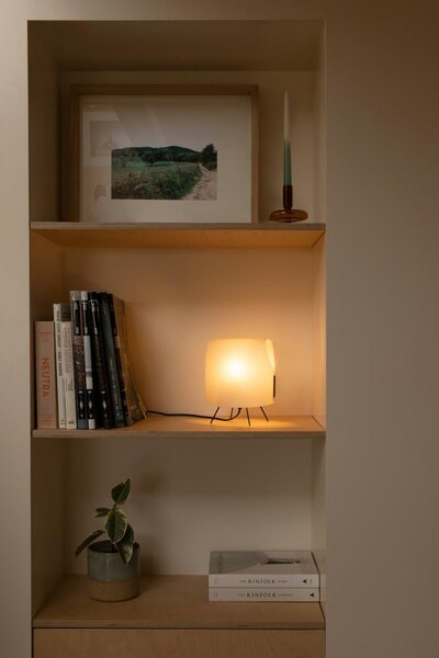 LUANG XS stolní lampa, černá/hnědá - FARO