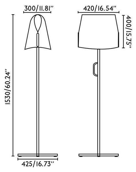 LUANG stojací lampa, černá/hnědá - FARO