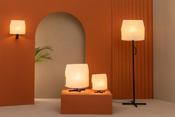 LUANG stojací lampa, černá/béžová - FARO