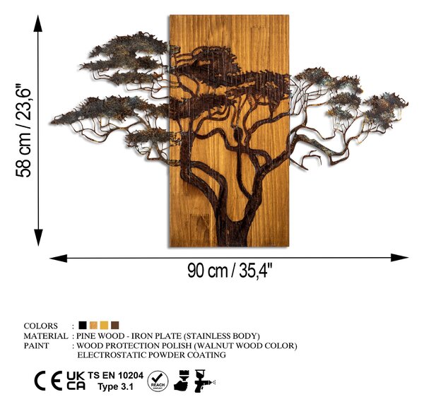 ASIR Nástěnná dřevěná dekorace ACACIA TREE