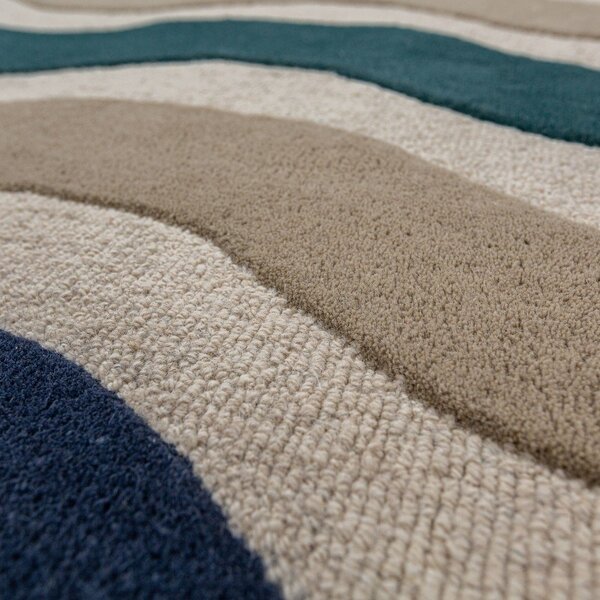 Modrý ručně tkaný vlněný běhoun 80x300 cm Cascade Wool – Flair Rugs