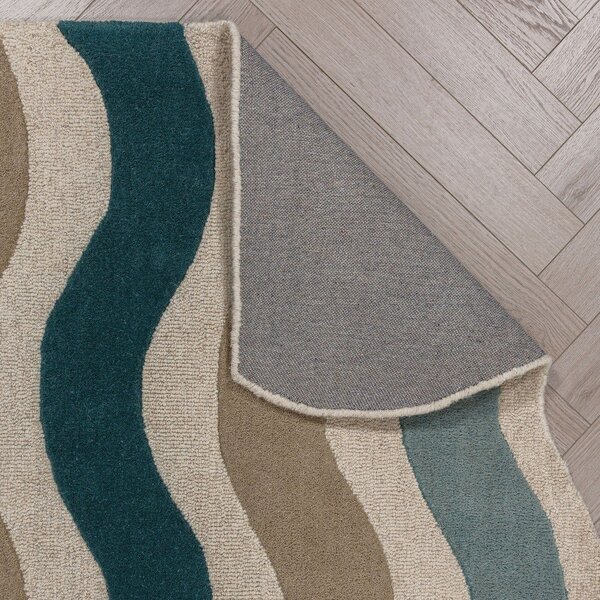 Modrý ručně tkaný vlněný běhoun 80x300 cm Cascade Wool – Flair Rugs