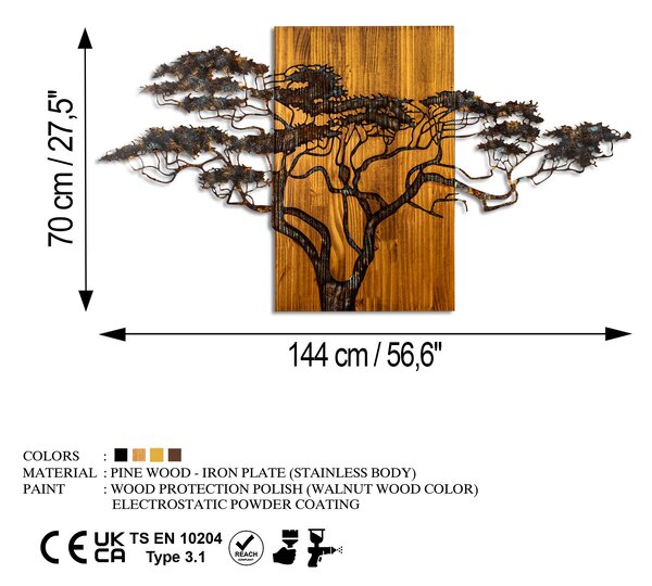 ASIR Nástěnná dřevěná dekorace ACACIA TREE