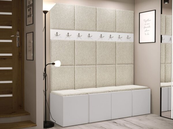 Šatní skříň Tavasz V, Barva: bílá, Barva látek:: Abriamo 03 5903211371202