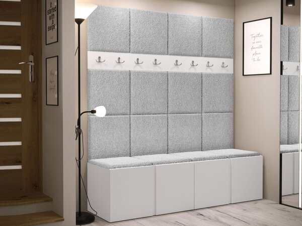 Šatní skříň Tavasz V, Barva: bílá, Barva látek:: Abriamo 06 5903211371219