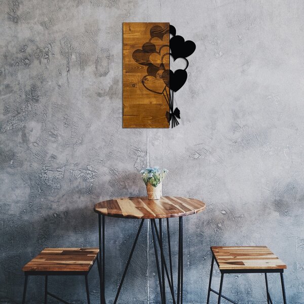 ASIR Nástěnná dekorace dřevo PUGET ZE SRDÍČEK 39 x 58 cm