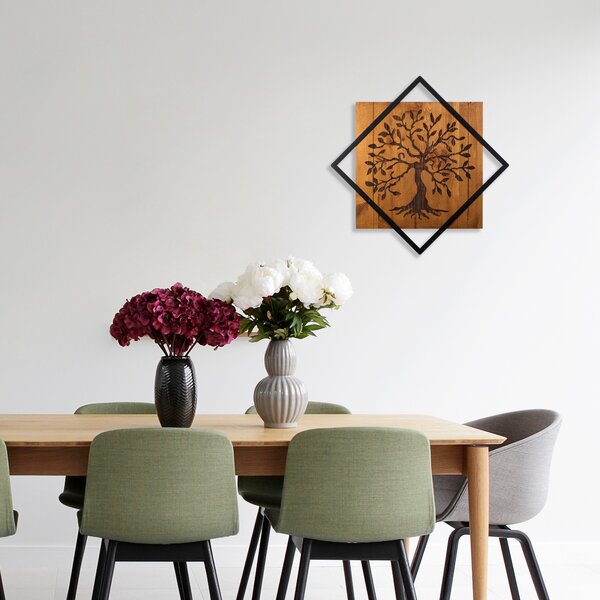 ASIR Nástěnná dekorace dřevo STROM 54 x 54 cm