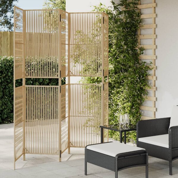 Dělicí stěna 5 panelů béžová polyratan