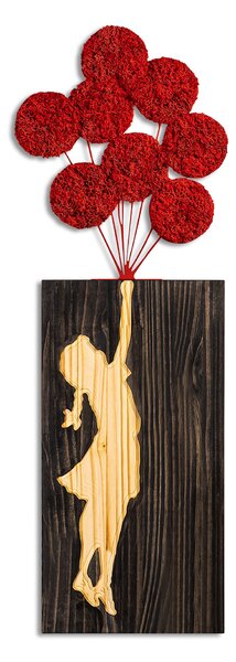 ASIR Nástěnná dřevěná dekorace BANKSY dívka s balónky