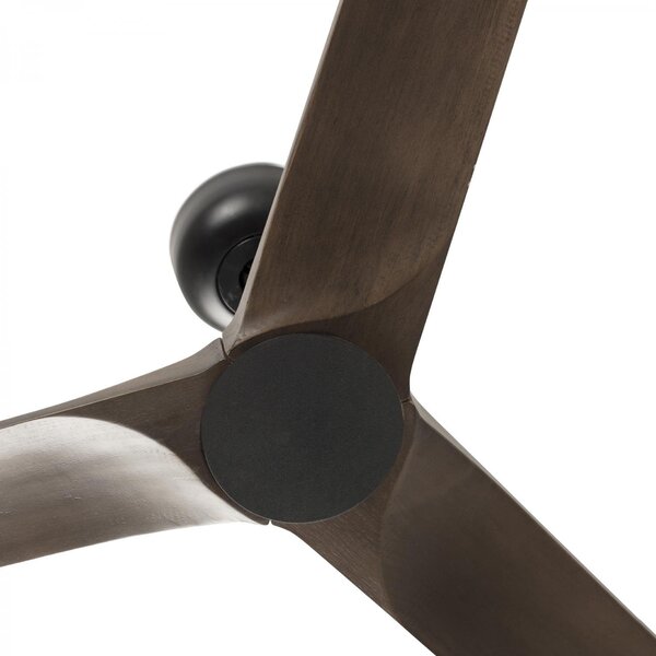 HEYWOOD L stropní ventilátor, černá/tmavé dřevo s DC motorem - FARO