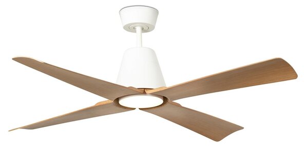 FARO TYPHOON M LED LED stropní ventilátor bílá/dřevo - FARO, IP44