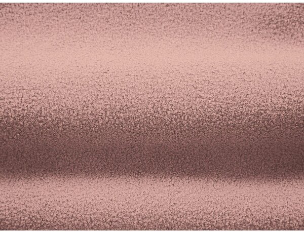Světle růžová rohová pohovka z textilie bouclé (levý roh/s lenoškou) Jenny – Micadoni