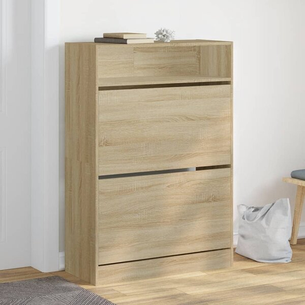 Botník se 2 výklopnými zásuvkami dub sonoma 80 x 34 x 116 cm