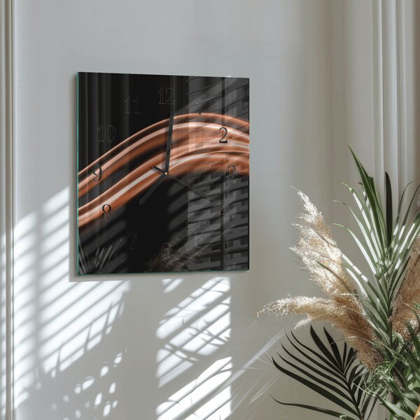 Skleněné hodiny na stěnu Abstraktní čáry zskc-30x30-00172459