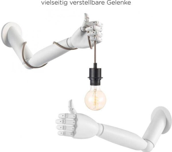 JUST LIGHT LEUCHTEN DIRECT Lampa tvaru paže, nástěnné, dřevo, bílé LD 14171-16