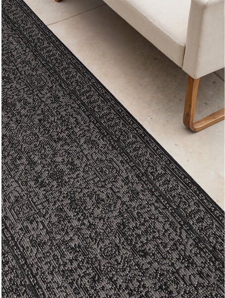 Černobílý vnitřní a venkovní běhoun 80x250 cm Duet Kona – NORTHRUGS