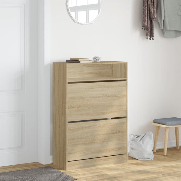 Botník se 2 výklopnými zásuvkami dub sonoma 80 x 34 x 116 cm