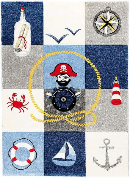 Breno Kusový koberec DIAMOND KIDS 24241/953 pirát, 120x170 cm, Modrá/Vícebarevné