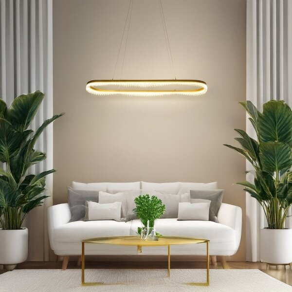 LED Lustr na lanku LED/45W/230V zlatá