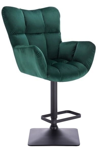 LuxuryForm DESIGN Barové křeslo AURORA VELUR na černé hranaté podstavě - zelené
