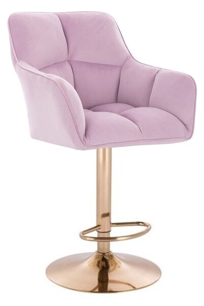 LuxuryForm Barová židle AMALFI VELUR na zlatém talíři - levandule