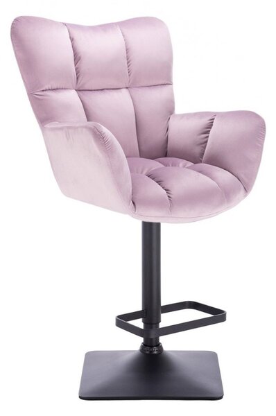 LuxuryForm DESIGN Barové křeslo AURORA VELUR na černé hranaté podstavě - levandule