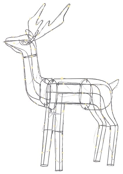 Zahradní LED dekorace ve tvaru jelena 117 cm stříbrná LAUGAR