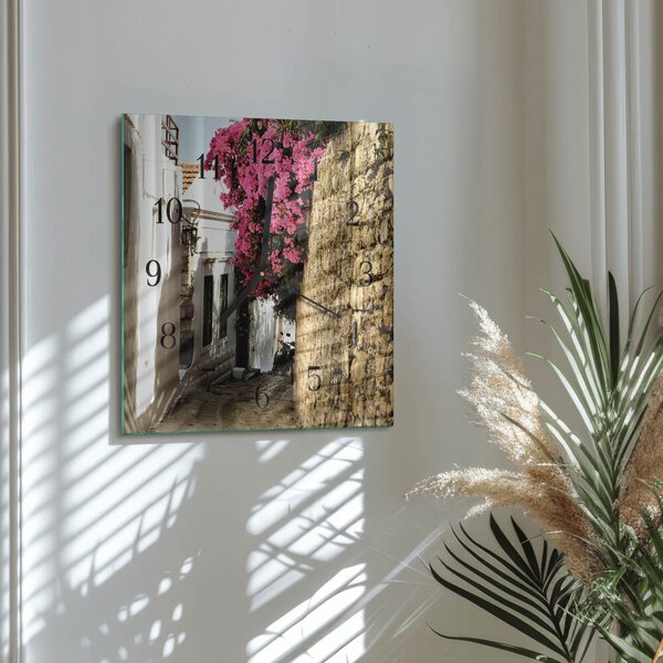 Skleněné hodiny na stěnu Květinová alej zskc-30x30-00172493