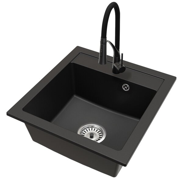 Granitový dřez BIG DON + baterie NEXO ČERNÁ 52 x 49 x 21cm