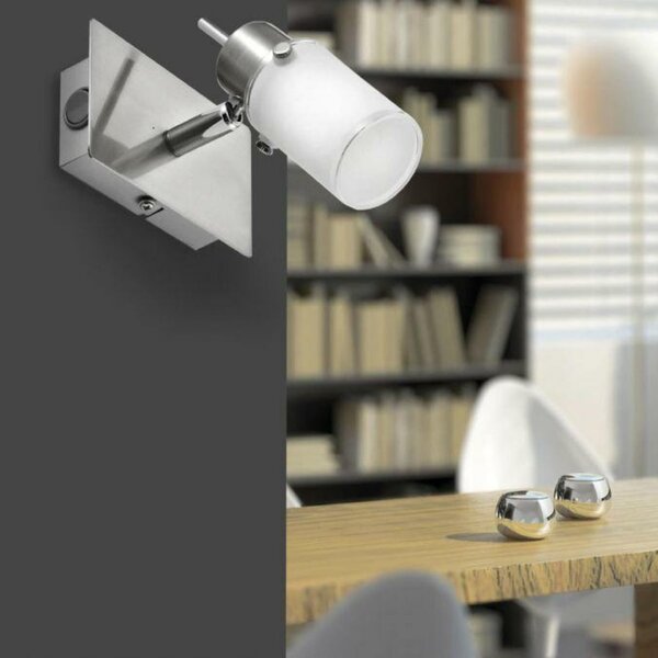 LEUCHTEN DIREKT is JUST LIGHT LED nástěnné svítidlo, nastavitelné, ocel, sklo 3000K LD 11931-55