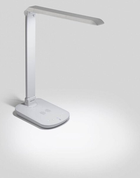 ANOUK stolní lampa, bílá s bezdrátovým nabíjením mobilního telefonu - FARO