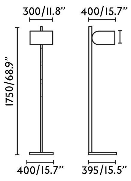STAND UP stojací lampa, černá a šedá - FARO