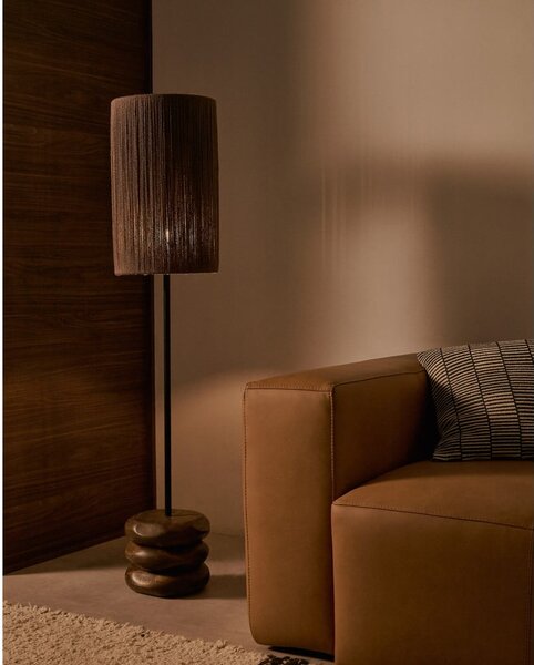 Stolní lampa v tmavě přírodní barvě z masivu akácie (výška 147 cm) Kor – Kave Home